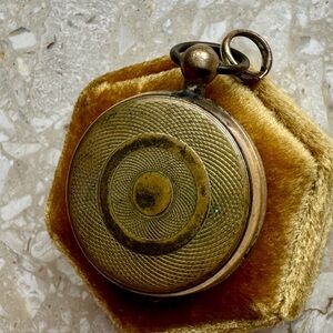 Antique Watch Style Locket Yellow Gold Filled Pendant